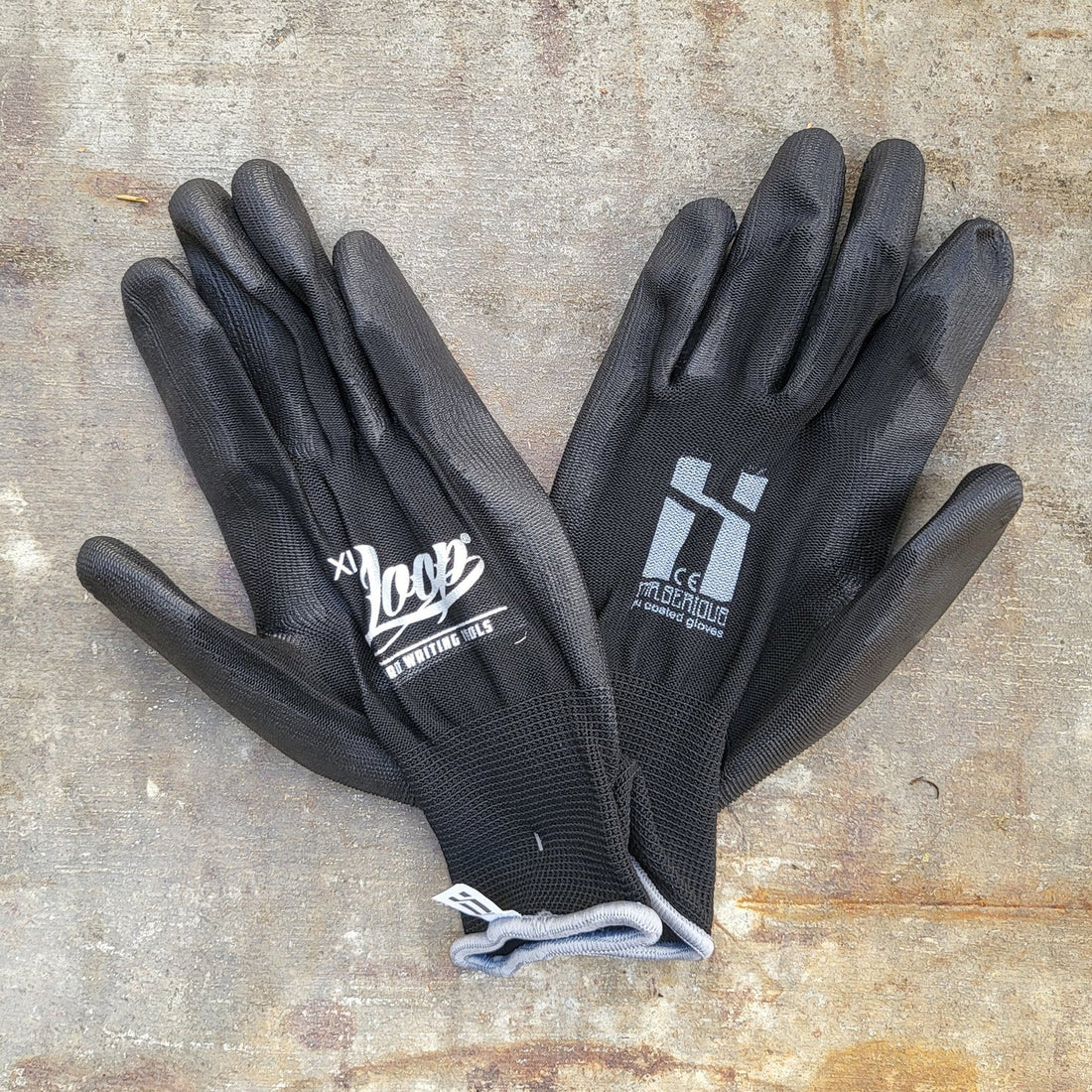 Loop and Mr. Serious graffiti gloves for protection against spray paint