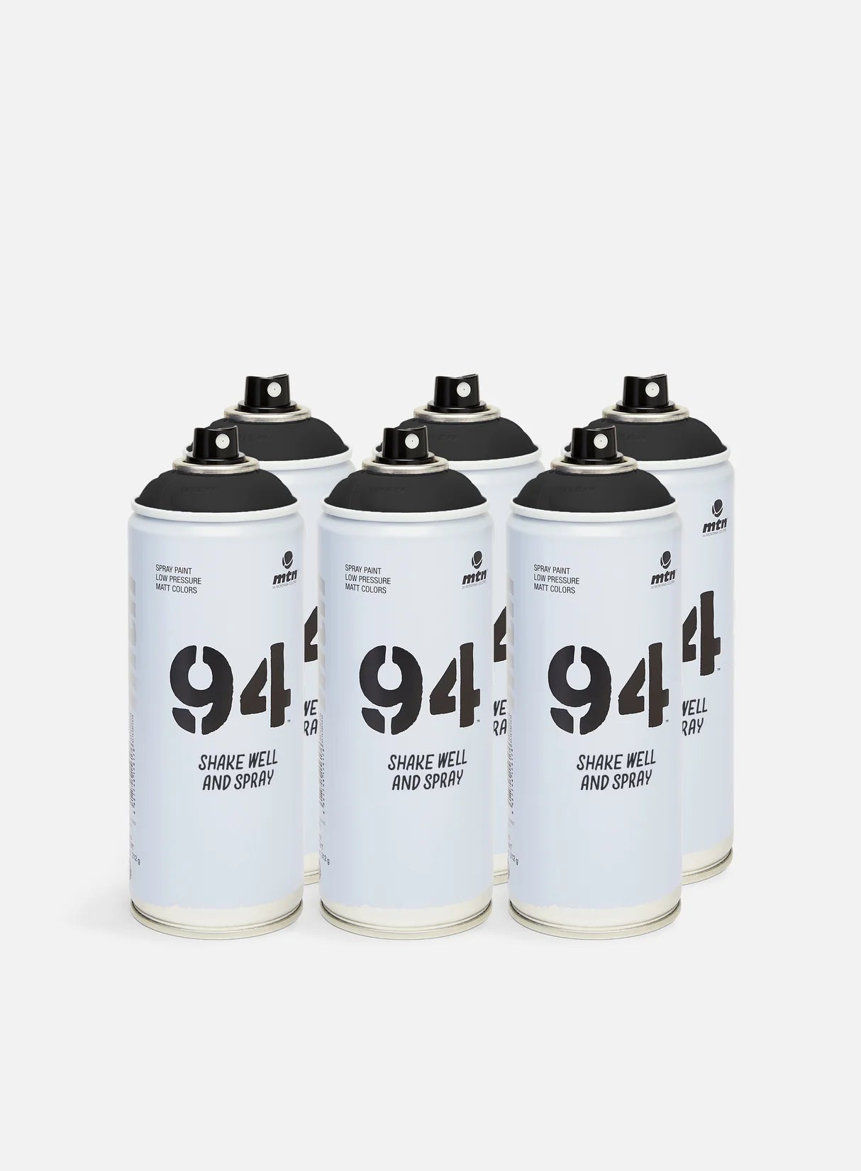 MTN 94 Matte Black Graffiti Spray Paint 400ml (6-Pack)