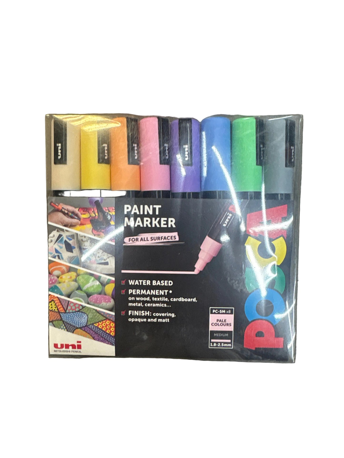 Posca PC-5M Paint Marker Set – Pale Colours (8 Pack)