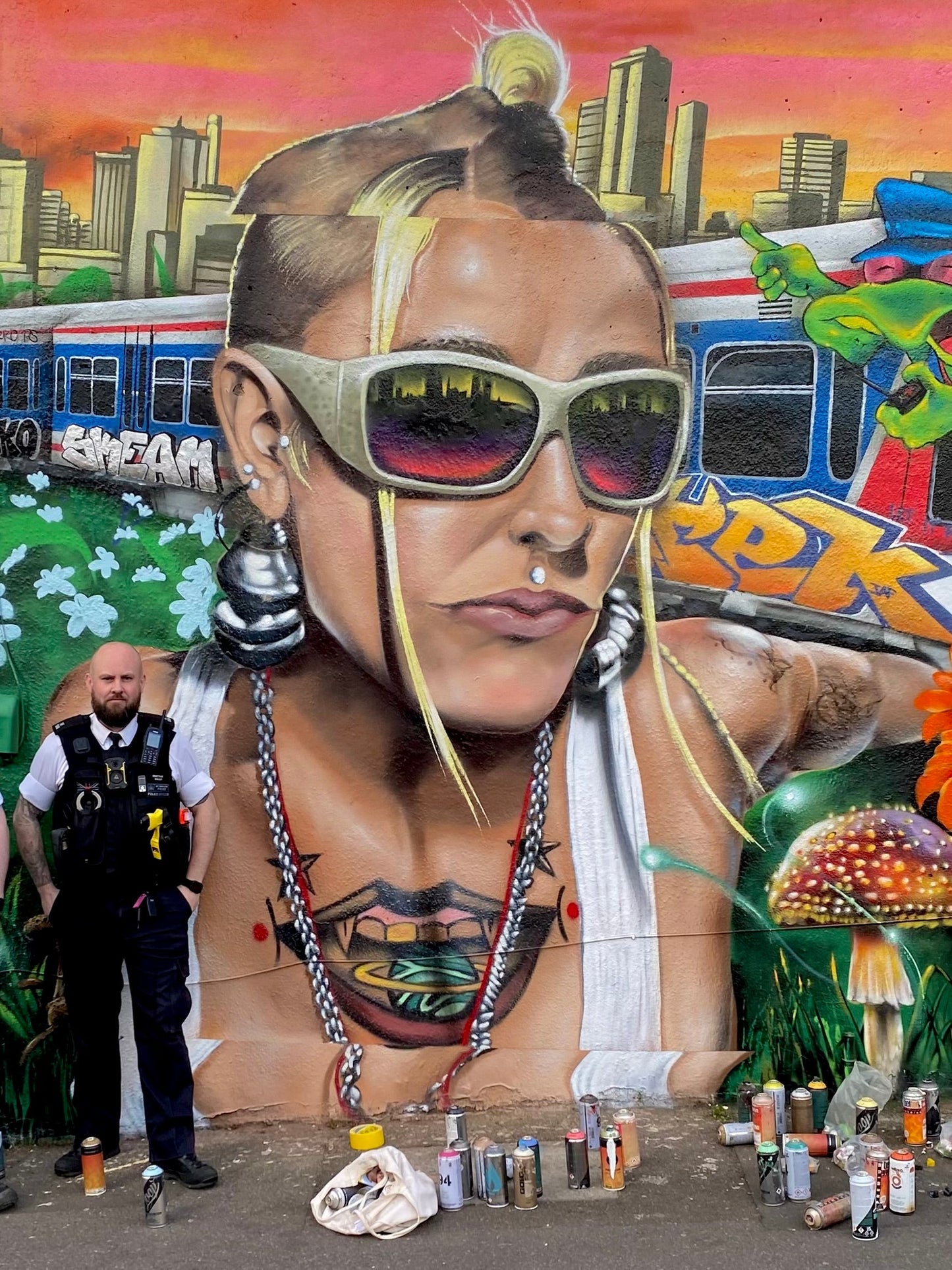 My Bad Sister mural in New Cross by Paintbox Graffiti, a stop on the South East London graffiti tour