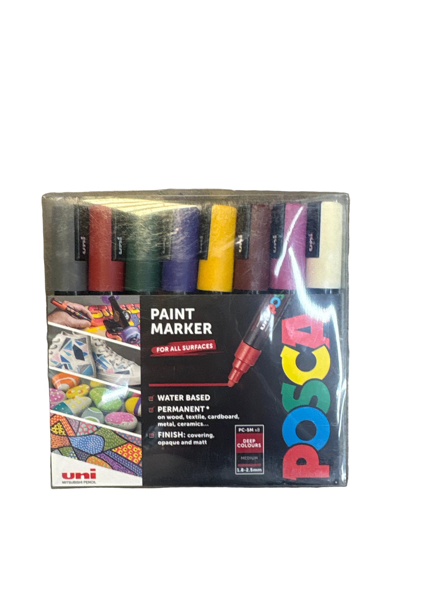Posca PC-5M Paint Marker Set – Deep Colours (8 Pack)