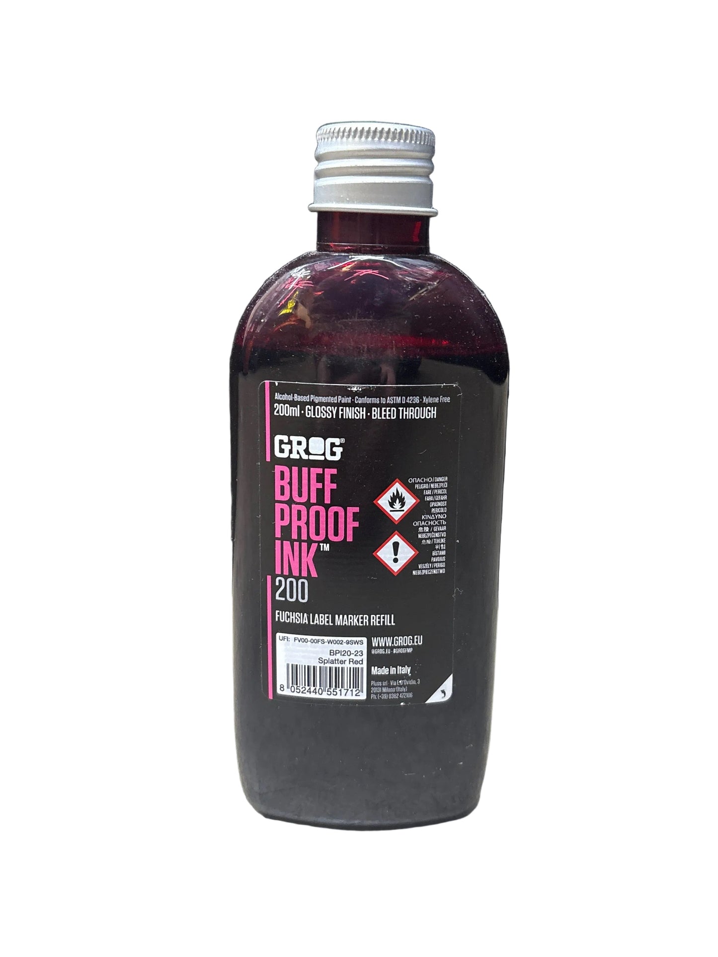 Grog Buff Proof Ink 200 - Splatter Red