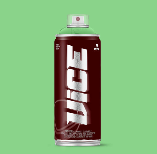 MTN VICE Frog Green spray can –  graffiti paint on a green  background