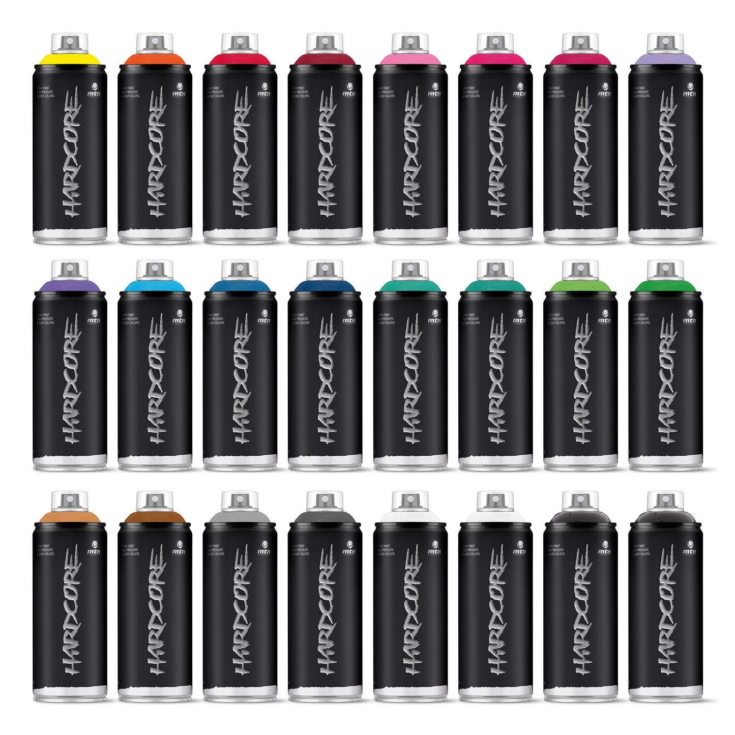 MTN Hardcore 12-Pack Spray Paint (400ml) – Mixed Colours