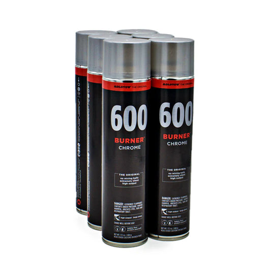 Molotow Burner Chrome 600ml Graffiti Spray Paint 6-Pack – High-Pressure Chrome Cans