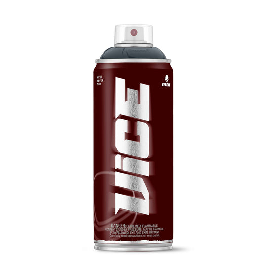 MTN VICE Bunker Grey 400 ml spray paint can – dark bunker grey graffiti paint with VICE branding on a white background