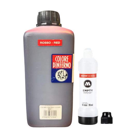 Graffiti Ink & Marker Starter Pack – Inferno Red + Molotow Empty Pump Marker 15mm