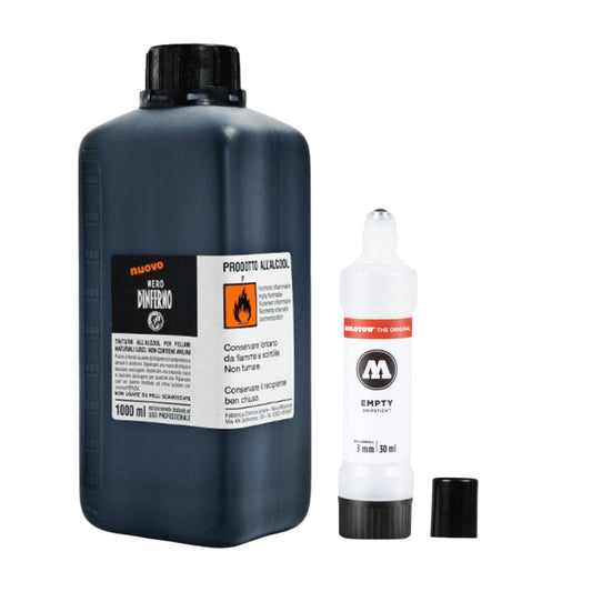 Graffiti Ink & Marker Starter Pack – Inferno Black + Molotow Empty Pump Marker 15mm